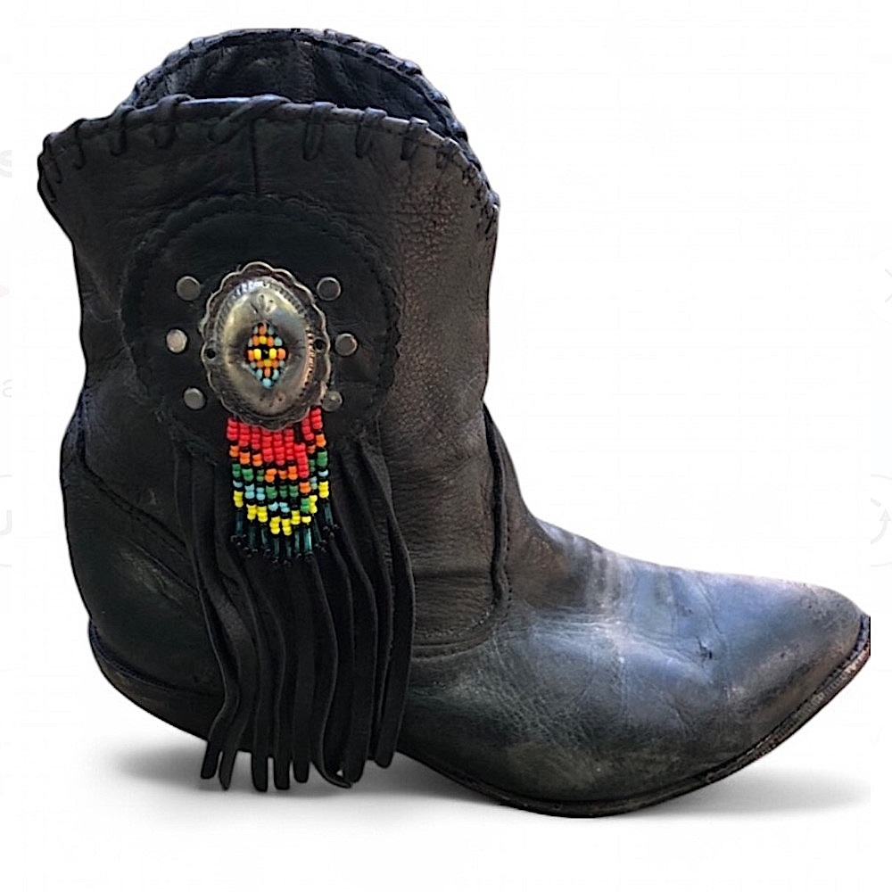 Vintage Zodiac Black Leather Boots - Picture 3 of 11